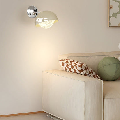 مصباح حائط LED بتصميم قبة نصف دائرية معاصرة إبداعية مصنوعة من الحديد البولي إيثيلين مع ظل القمر لغرفة النوم 