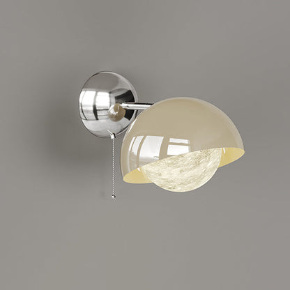 مصباح حائط LED بتصميم قبة نصف دائرية معاصرة إبداعية مصنوعة من الحديد البولي إيثيلين مع ظل القمر لغرفة النوم 