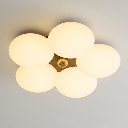 Modern Minimalist Round Floral Iron Plastic LED Flush Mount Ceiling Light For Living Room