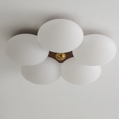 Modern Minimalist Round Floral Iron Plastic LED Flush Mount Ceiling Light For Living Room