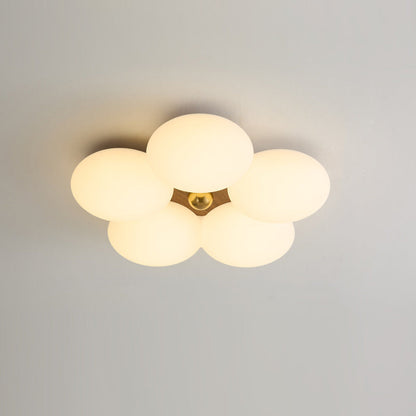 Modern Minimalist Round Floral Iron Plastic LED Flush Mount Ceiling Light For Living Room