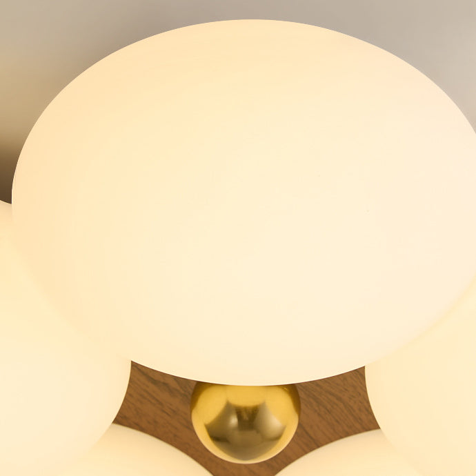 Modern Minimalist Round Floral Iron Plastic LED Flush Mount Ceiling Light For Living Room