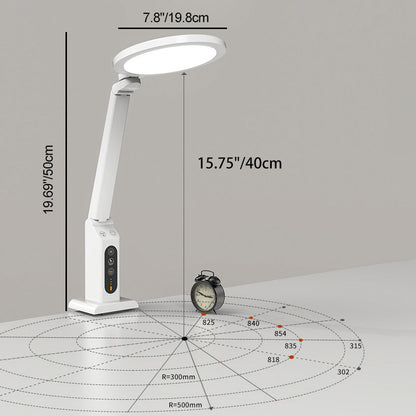 Modern Minimalist Foldable Round Rectangle ABS LED Table Lamp For Bedroom
