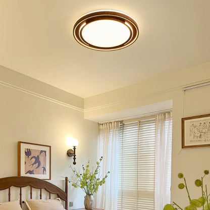 Modern Minimalist Line Round Iron Acrylic Shade LED Flush Mount Ceiling Light For Bedroom