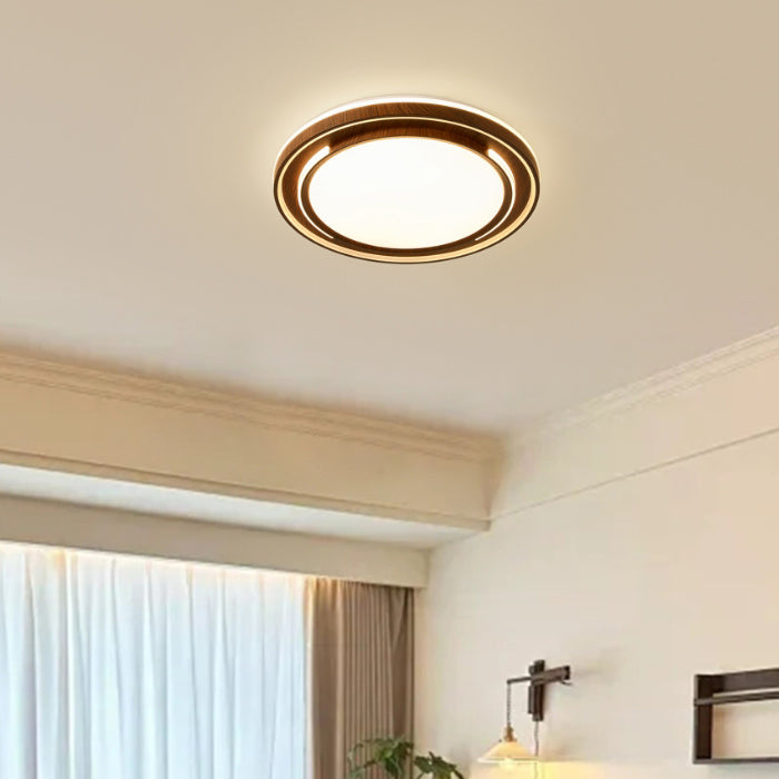 Modern Minimalist Line Round Iron Acrylic Shade LED Flush Mount Ceiling Light For Bedroom