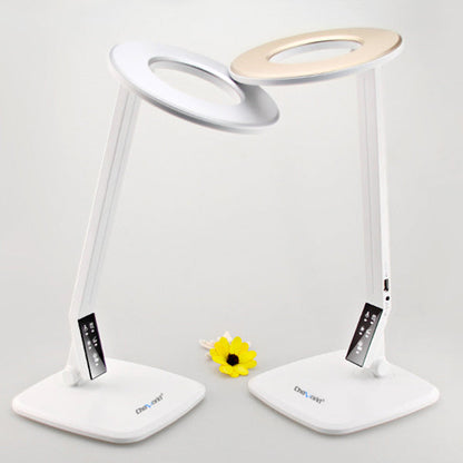 Modern Minimalist Round Rectangle Base ABS LED Study Table Lamp For Bedroom