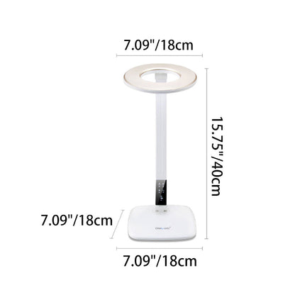 Modern Minimalist Round Rectangle Base ABS LED Study Table Lamp For Bedroom