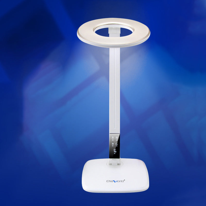 Modern Minimalist Round Rectangle Base ABS LED Study Table Lamp For Bedroom