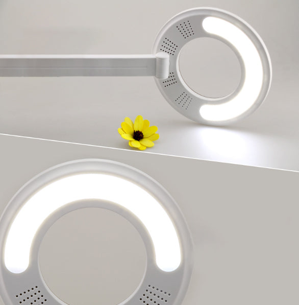 Modern Minimalist Round Rectangle Base ABS LED Study Table Lamp For Bedroom