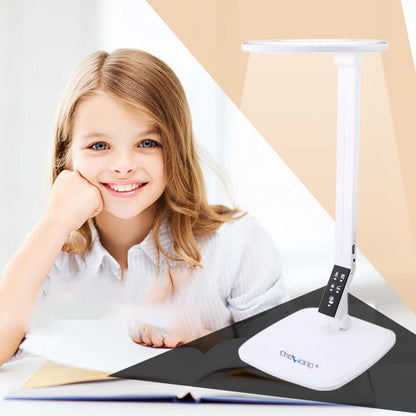 Modern Minimalist Round Rectangle Base ABS LED Study Table Lamp For Bedroom