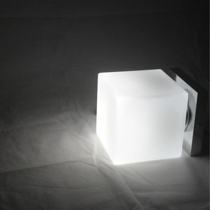 Modern Minimalist Square Metal Base Glass Shade 1-Light Semi-Flush Mount Ceiling Light For Living Room
