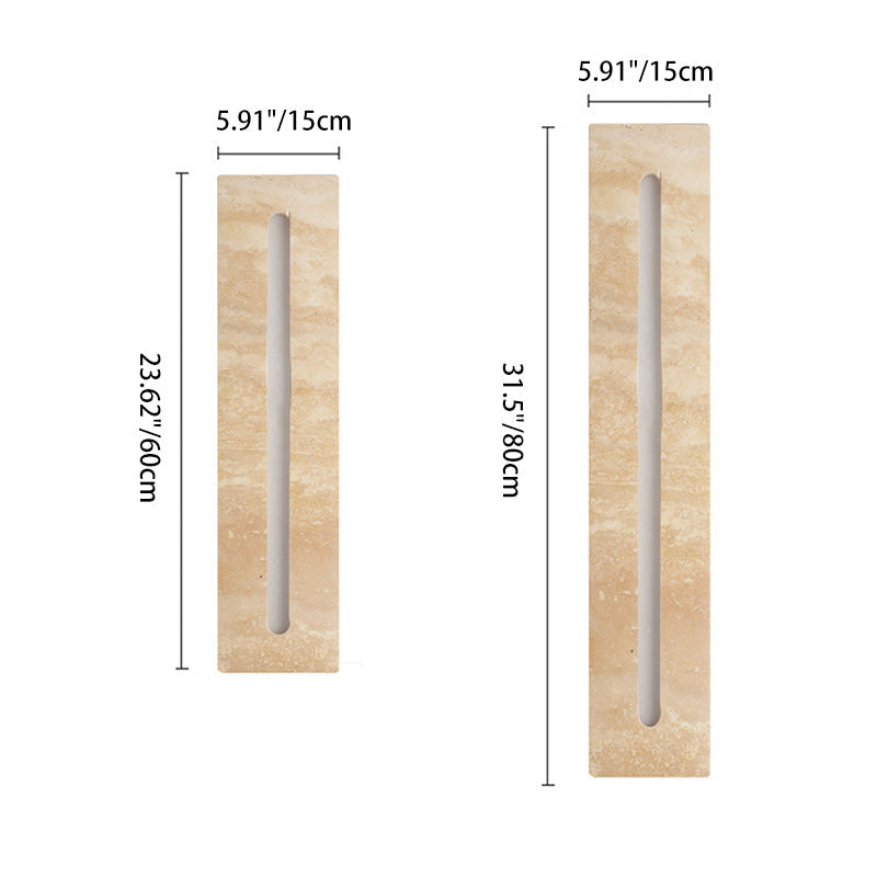 Modern Minimalist Outdoor Indoor Rectangle Yellow Travertine Frame Acrylic Shade LED Wall Sconce Lamp For Living Room