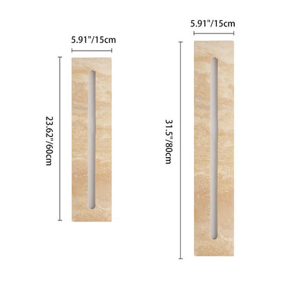 Modern Minimalist Outdoor Indoor Rectangle Yellow Travertine Frame Acrylic Shade LED Wall Sconce Lamp For Living Room