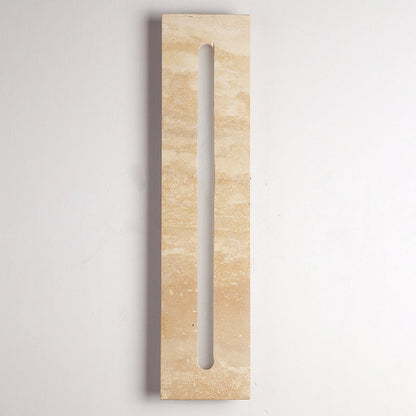 Modern Minimalist Outdoor Indoor Rectangle Yellow Travertine Frame Acrylic Shade LED Wall Sconce Lamp For Living Room