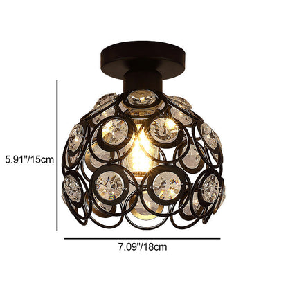 Contemporary Nordic Dome Circle Combination Iron Aluminum Frame 1-Light Semi-Flush Mount Ceiling Light For Living Room