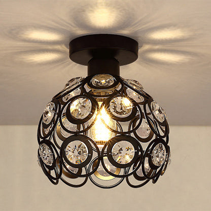 Contemporary Nordic Dome Circle Combination Iron Aluminum Frame 1-Light Semi-Flush Mount Ceiling Light For Living Room