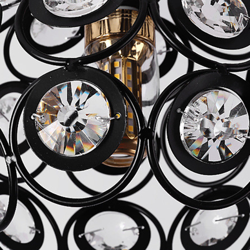 Contemporary Nordic Dome Circle Combination Iron Aluminum Frame 1-Light Semi-Flush Mount Ceiling Light For Living Room