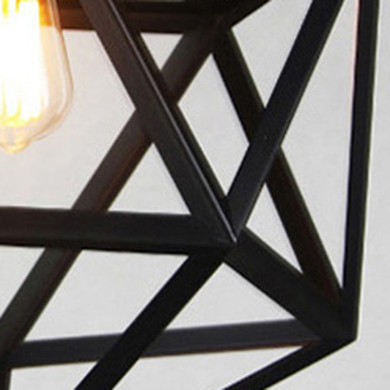 Contemporary Industrial Geometric Polygonal Iron 1-Light Pendant Light For Living Room