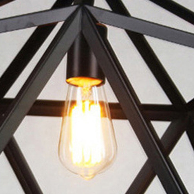 Contemporary Industrial Geometric Polygonal Iron 1-Light Pendant Light For Living Room