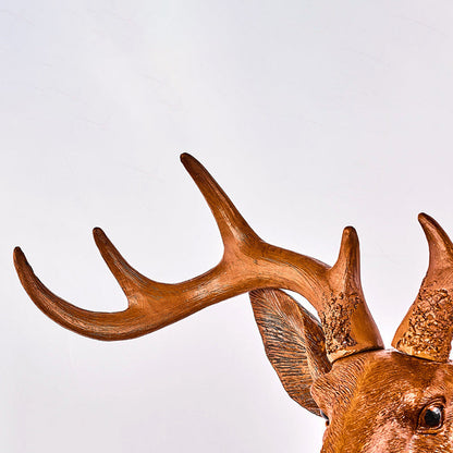 Contemporary Creative Deer Antler Iron Resin Frame Crystal Shade 1-Light Wall Sconce Lamp For Living Room