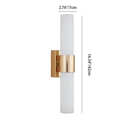 Contemporary Nordic Cylinder Iron Acrylic 2-Light Wall Sconce Lamp For Living Room
