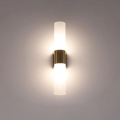 Contemporary Nordic Cylinder Iron Acrylic 2-Light Wall Sconce Lamp For Living Room