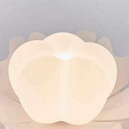 Contemporary Creative Flower Pumpkin Shape Hardware Frame Acrylic Shade 1-Light Flush Mount Ceiling Light For Living Room