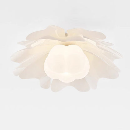 Contemporary Creative Flower Pumpkin Shape Hardware Frame Acrylic Shade 1-Light Flush Mount Ceiling Light For Living Room