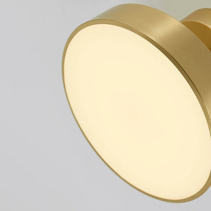 Modern Luxury Adjustable Angle Round Copper Acrylic LED Semi-Flush Mount Ceiling Light For Living Room