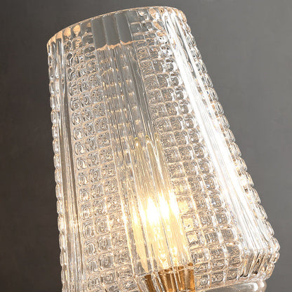 Contemporary Nordic Cylinder Cup Shape Full Brass Frame Glass Shade 1-Light Wall Sconce Lamp For Living Room
