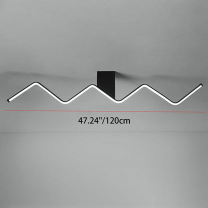Modern Minimalist Straight Line Aluminum Iron Silicone LED Flush Mount Ceiling Light For Living Room