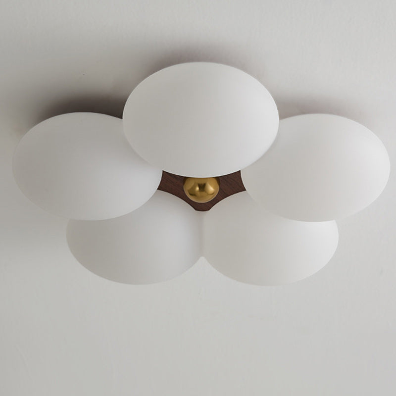 Contemporary Creative Romantic Flower Iron Plastic LED Flush Mount Ceiling Light For Bedroom