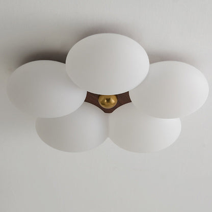 Contemporary Creative Romantic Flower Iron Plastic LED Flush Mount Ceiling Light For Bedroom