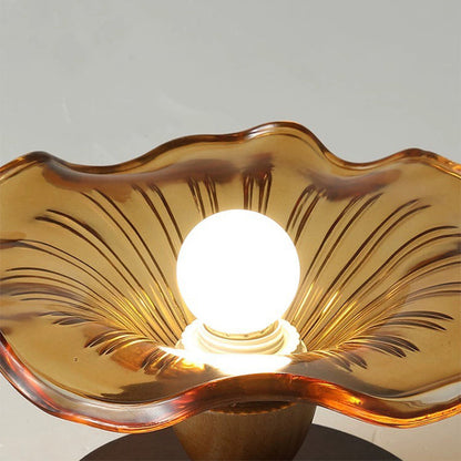 Modern Mid-Century Round Quadrilateral Lace Rubber Wood Iron Glass 1-Light Semi-Flush Mount Ceiling Light For Living Room