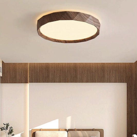 Contemporary Retro Round Diamond Border Iron Acrylic LED Flush Mount Ceiling Light For Bedroom