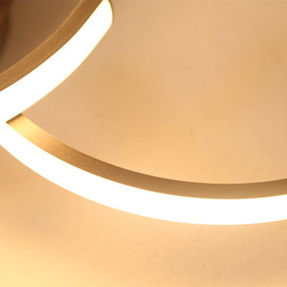 Modern Minimalist Line Love Iron Acrylic LED Semi-Flush Mount Ceiling Light For Living Room