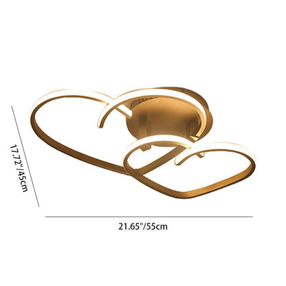 Modern Minimalist Line Love Iron Acrylic LED Semi-Flush Mount Ceiling Light For Living Room