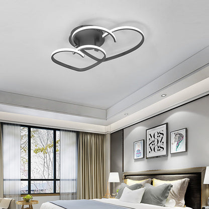 Modern Minimalist Line Love Iron Acrylic LED Semi-Flush Mount Ceiling Light For Living Room