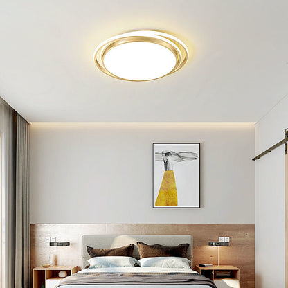 Modern Luxury Round Aluminum Iron Acrylic Shade LED Flush Mount Ceiling Light For Living Room