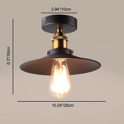 Contemporary Industrial Round Lotus Leaf Shape Iron 1-Light Semi-Flush Mount Ceiling Light For Living Room