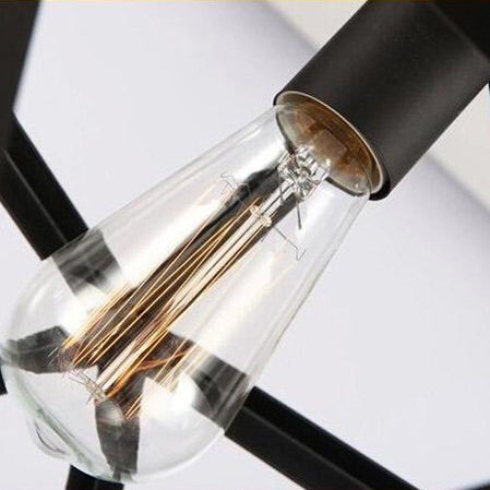 Contemporary Industrial Polygonal Diamond Iron Frame 1-Light Pendant Light For Living Room