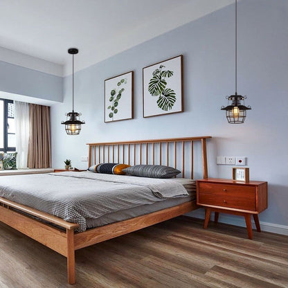 Contemporary Industrial Round Hollow Out Iron Cage 1-Light Pendant Light For Living Room