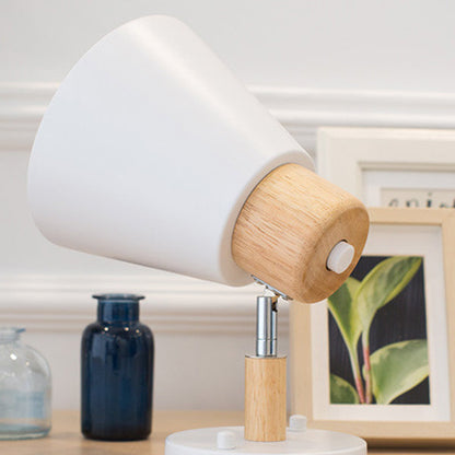 Modern Minimalist Round Horn Shape Wooden Iron 1-Light Wall Sconce Lamp For Bedroom