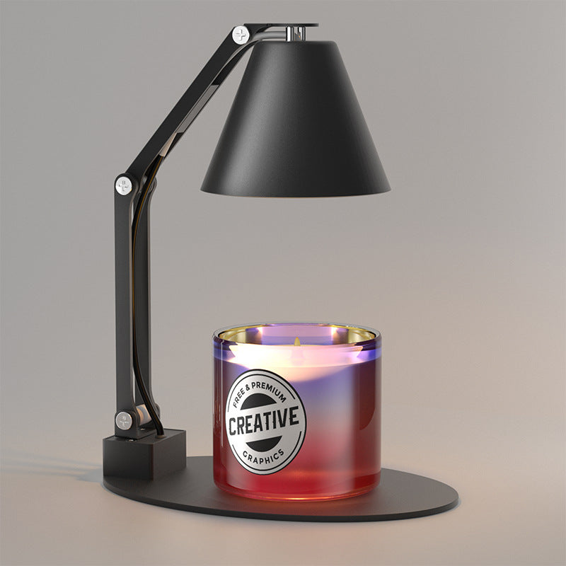 Modern Minimalist Romantic Collapsible Cylinder Striped Iron Glass Shade 1-Light Aroma Melting Wax Table Lamp For Bedroom