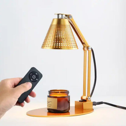 Modern Minimalist Romantic Collapsible Cylinder Striped Iron Glass Shade 1-Light Aroma Melting Wax Table Lamp For Bedroom