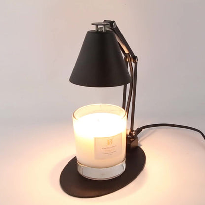 Modern Minimalist Romantic Collapsible Cylinder Striped Iron Glass Shade 1-Light Aroma Melting Wax Table Lamp For Bedroom