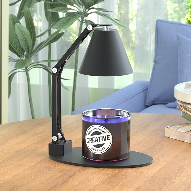 Modern Minimalist Romantic Collapsible Cylinder Striped Iron Glass Shade 1-Light Aroma Melting Wax Table Lamp For Bedroom