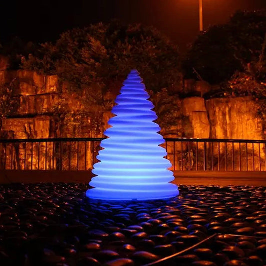 Modern Art Deco Rechargeable Christmas Tree Shape Plastic LED Outdoor Light For Garden
