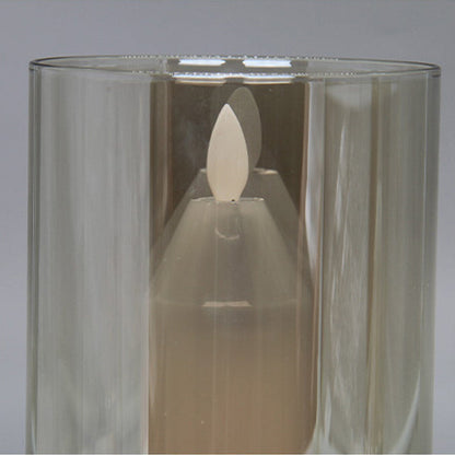 Modern Art Deco Sensible Cylinder Candlestick Glass ABS LED Table Lamp For Living Room