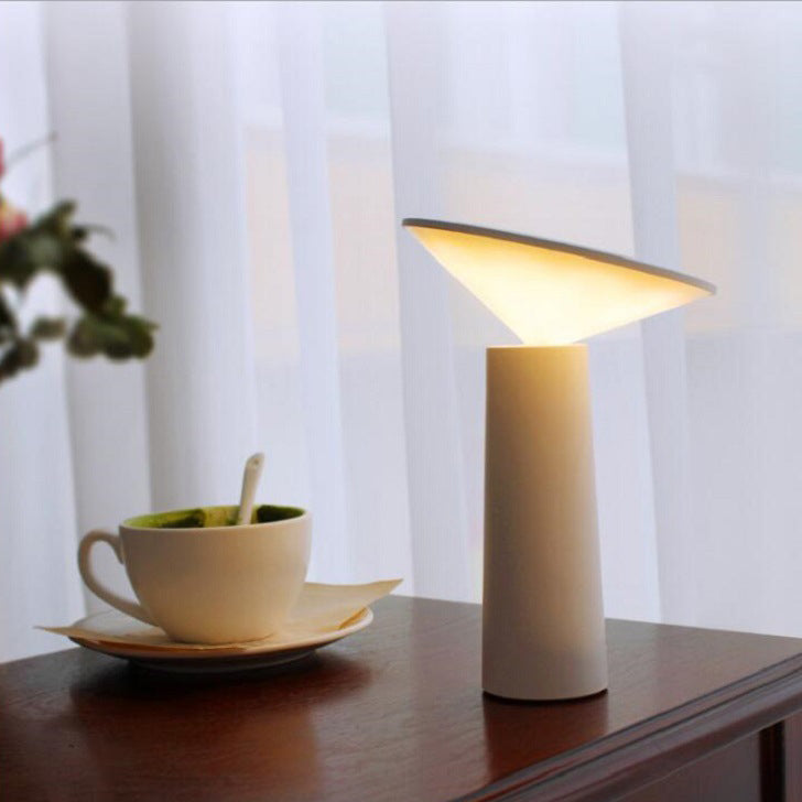 Modern Minimalist Eye Protection Cylinder Cone ABS LED Table Lamp For Bedroom